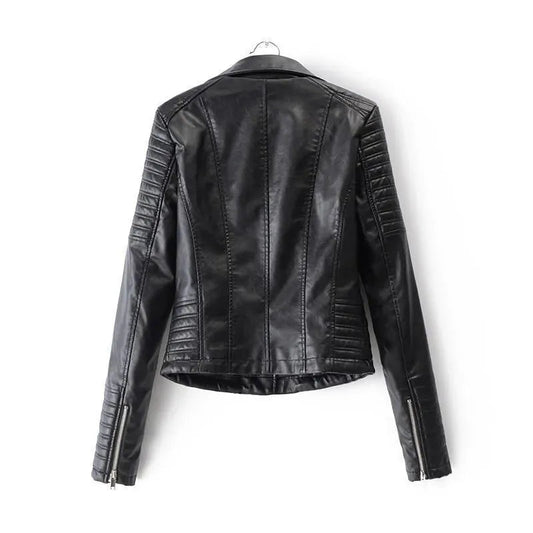 Stylische Lederjacke Damen Trendy Design - IdealeKleiden