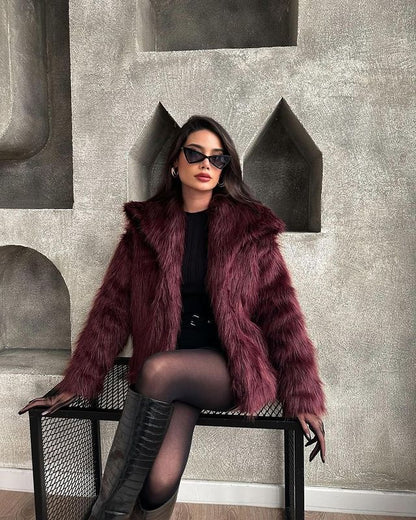 Fashionable Faux Fur Jacket Elegant & Chic