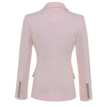 Stilvoller Damen Blazer Rosa - Business Chic Einfach - IdealeKleiden