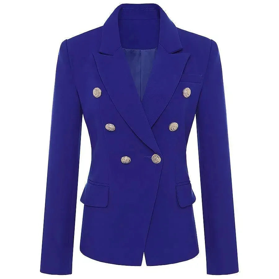 Elegant Women's Double-Breasted Business Chic Blazer