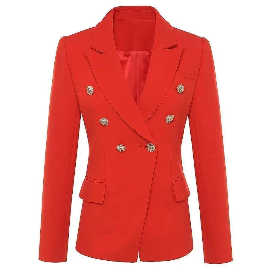 Elegant Double-Breasted Women's Blazer Black