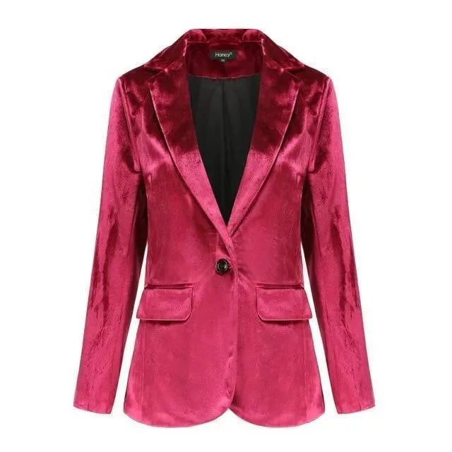 Eleganter Samt Blazer Damen - Lässig - Einfarbig