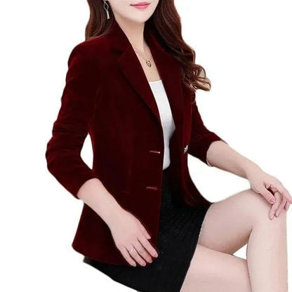 Elegant Women's Blazer Delicate Velvet Look
