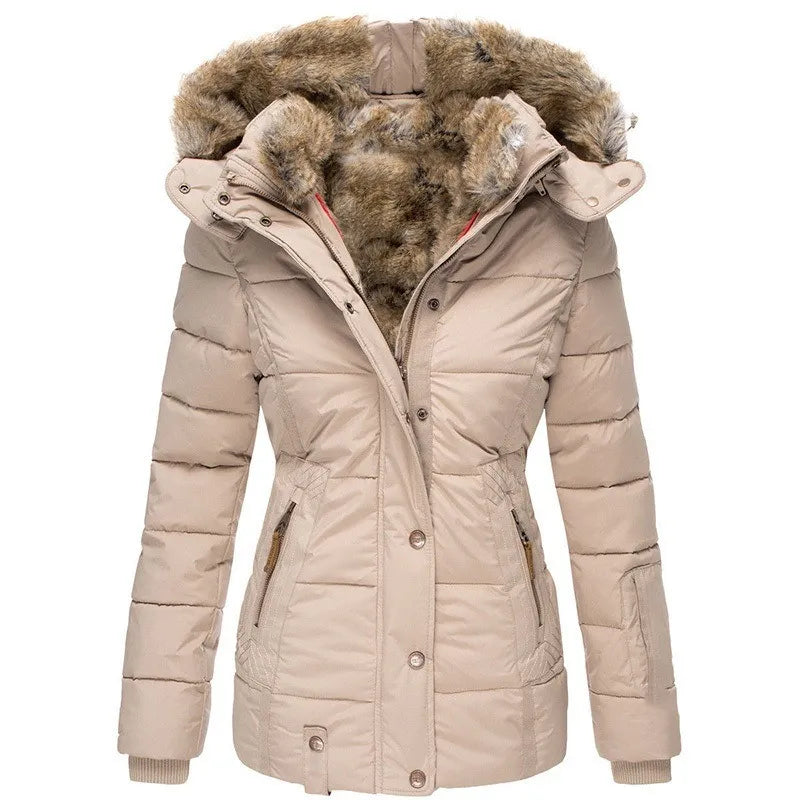 Elegant Women's Jacket Fur Collar