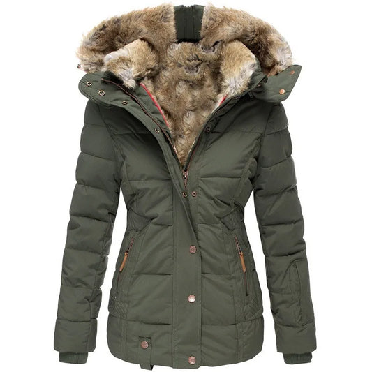 Elegante Damenjacke Fellkragen - IdealeKleiden