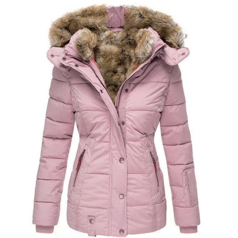 Elegant Women's Jacket Fur Collar