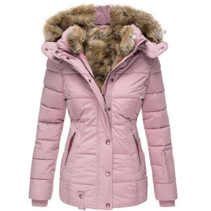 Elegant Women's Jacket Fur Collar