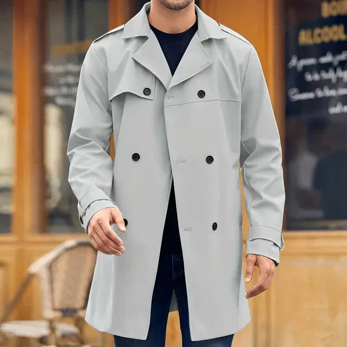 Men's Classic Double-Breasted Trench Coat