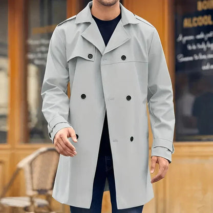 Men's Classic Double-Breasted Trench Coat