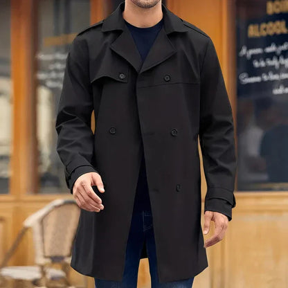 Men's Classic Double-Breasted Trench Coat