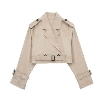 Damen Trenchcoat Klassisch Kurz - IdealeKleiden