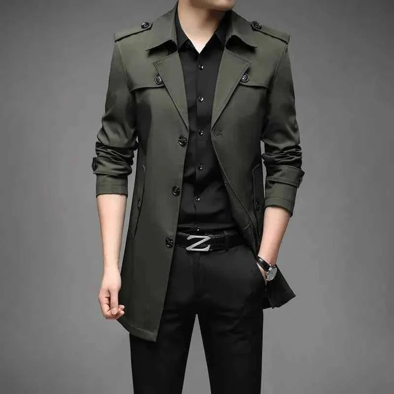 Men's Classic Water-Repellent Long Coat