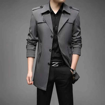 Men's Classic Water-Repellent Long Coat