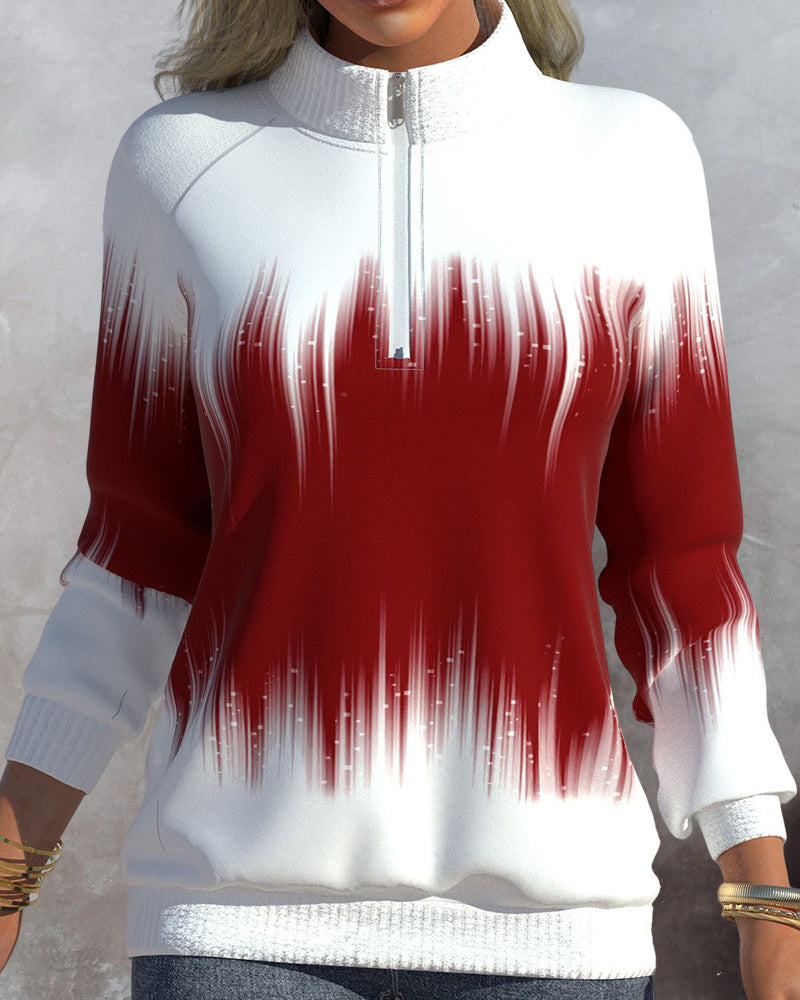 Fashionable Women's Zip V-Neck Sweater