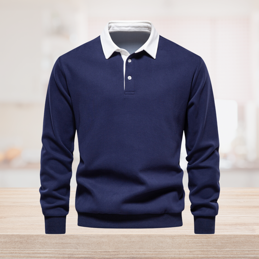 Fashionable Men's Polo Sweater