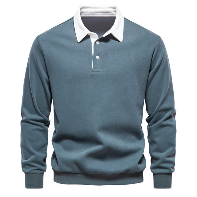 Fashionable Men's Polo Sweater