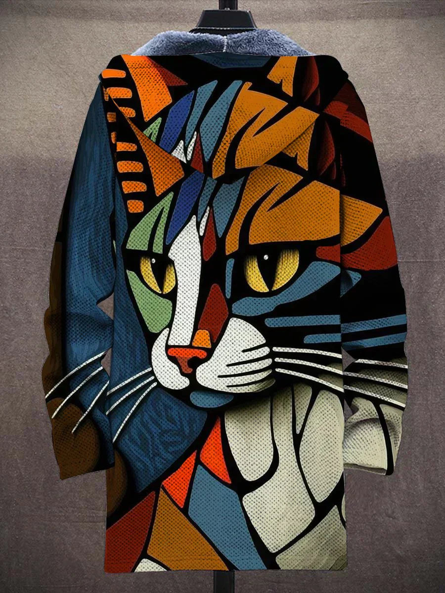 Stilvolle Damenjacke mit Kunst-Druck - IdealeKleiden