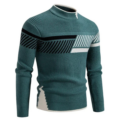 Men's Long-Sleeve Geometric Design Pullover
