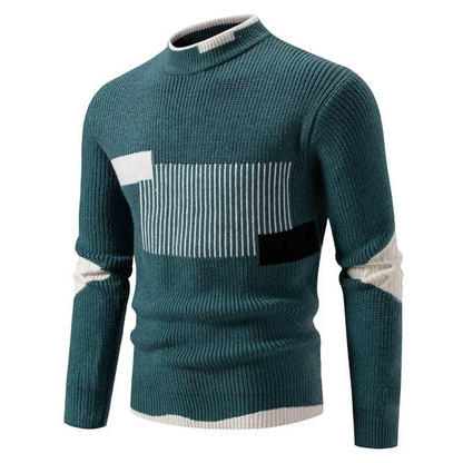 Men's Long-Sleeve Geometric Design Pullover
