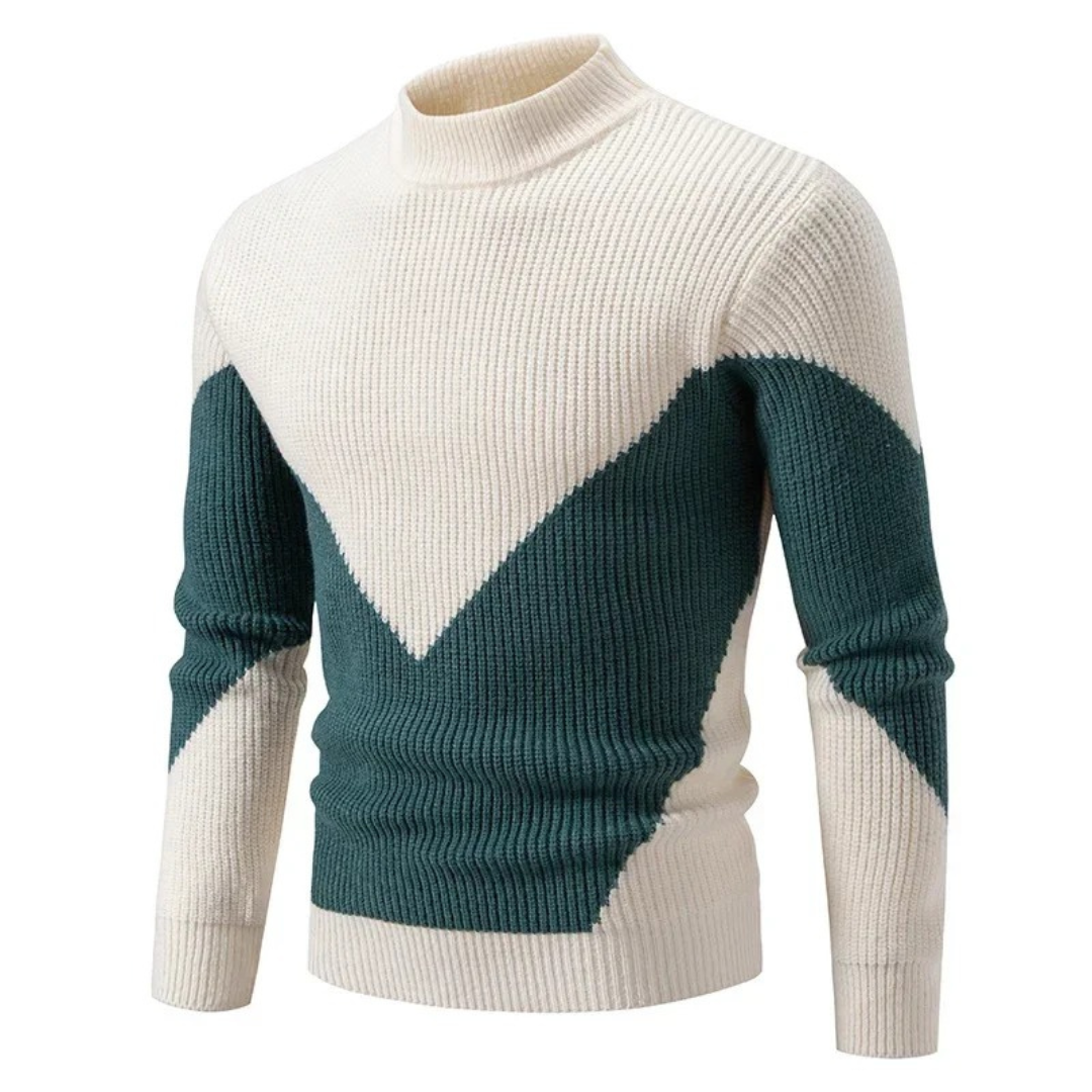 Men's Long-Sleeve Geometric Design Pullover