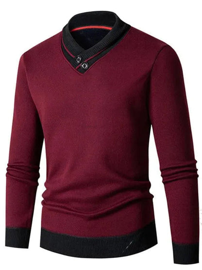 Herren Pullover Slim Fit V-Ausschnitt Modern