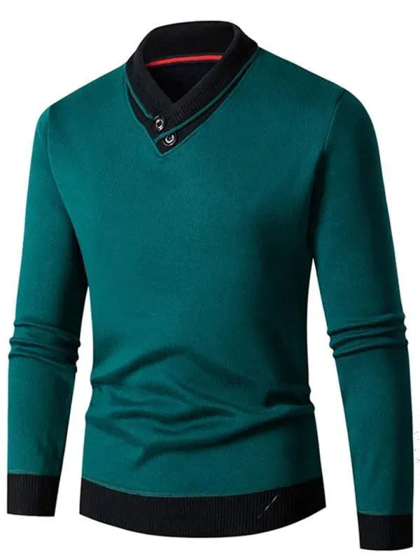Herren Pullover Slim Fit V-Ausschnitt Modern