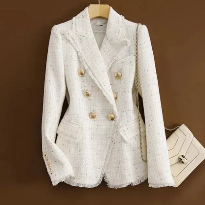 Elegant Tweed Blazer for Women - Casually Chic