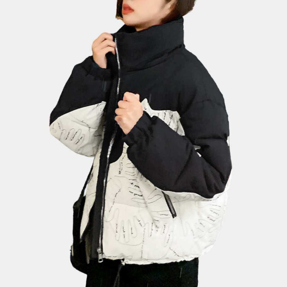 Women's Elegant Black Warm Winter Jacket