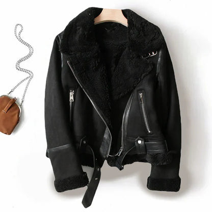 Warm Fleece Bomber Jacket Sherpa Style