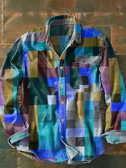 Men's Casual Patchwork Style Shirt