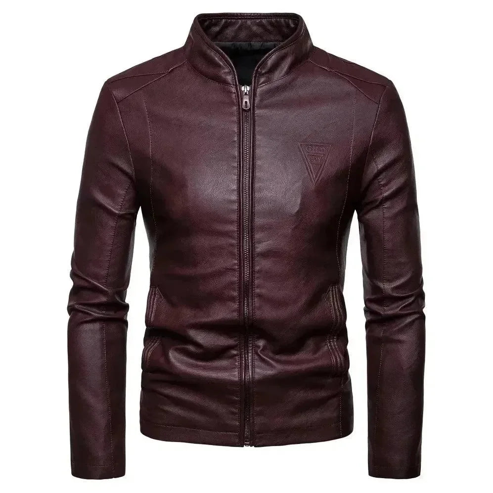 Fashionable Leather Jacket Slim Fit Style