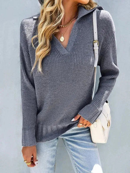 Fashionable Women's Polo Top Cashmere Look