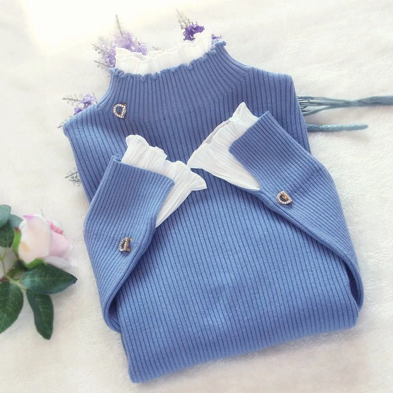 Elegant Knitted Dress Women Winter