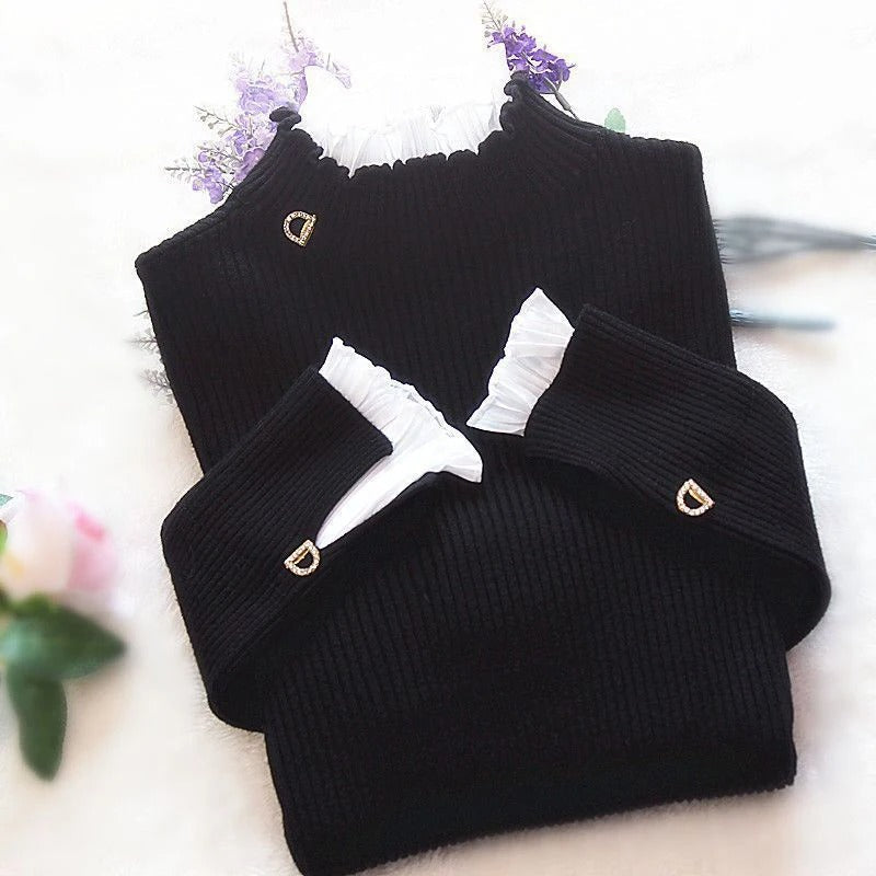 Elegant Knitted Dress Women Winter