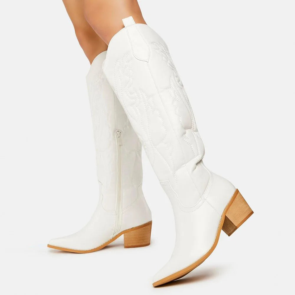 Tall Cowboy Boots Women Stylish Leather