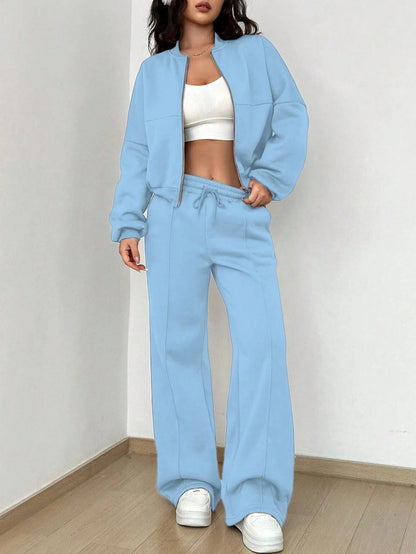 Women's Two-Piece Set Bomber Jacket Trousers