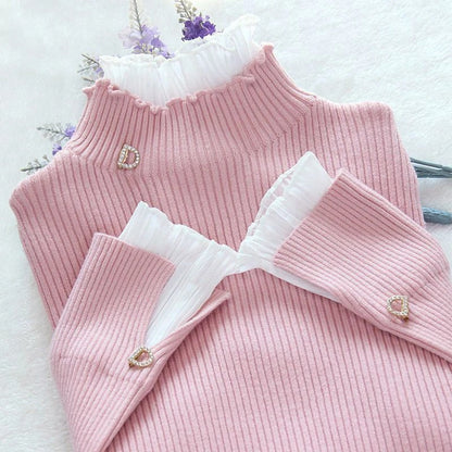 Elegant Knitted Dress Women Winter