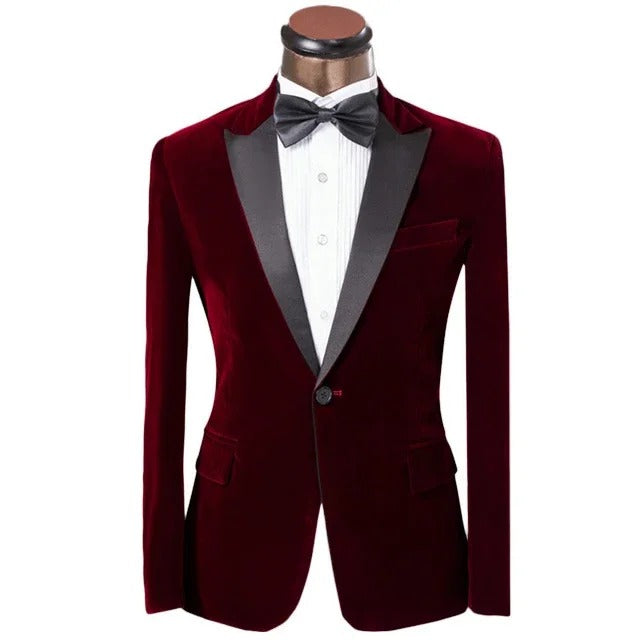 Men's Summer Jacket Slim Fit Contrast Lapel