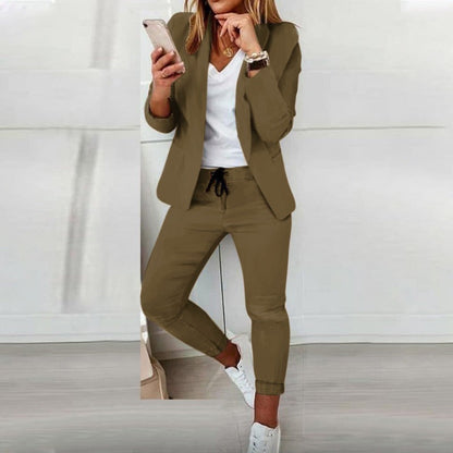 Elegant Men's Suit - Slim Fit One-Button Blazer and Jogger Pants