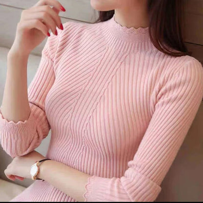 Women's Pullover Autumn Warm Ribbed Knit