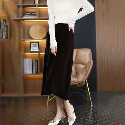 Women's Wool Slim Fit Winter Skirt