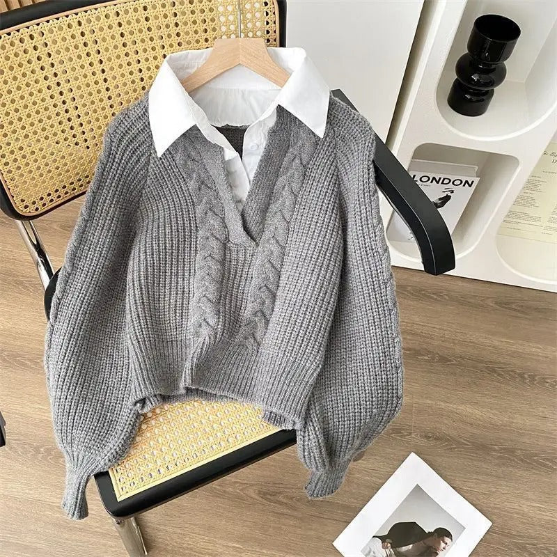 Retro Knitted Sweater for Women, Vintage Style