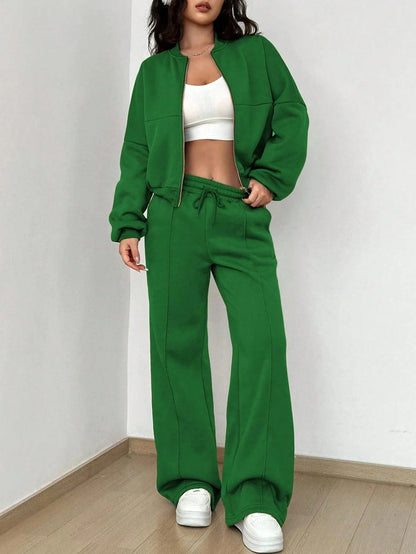 Damen Zwei-Teile-Set Bomberjacke Hose - IdealeKleiden