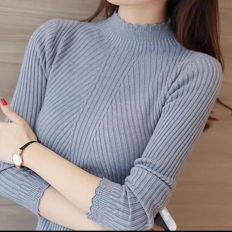 Women's Pullover Autumn Warm Ribbed Knit