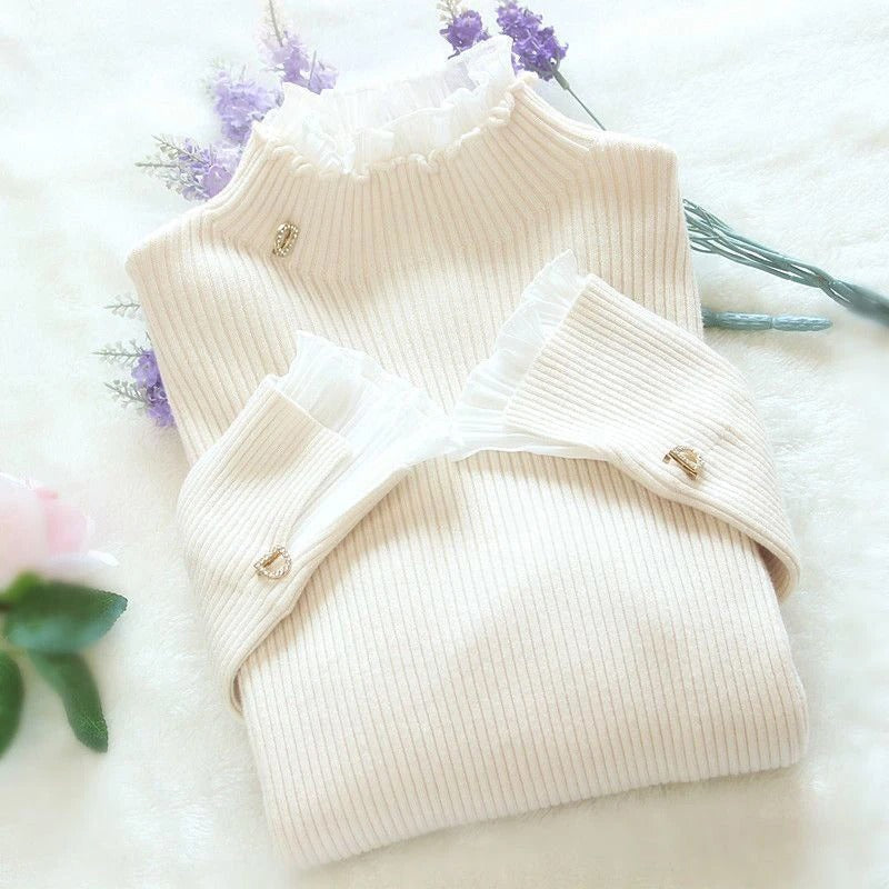 Elegant Knitted Dress Women Winter