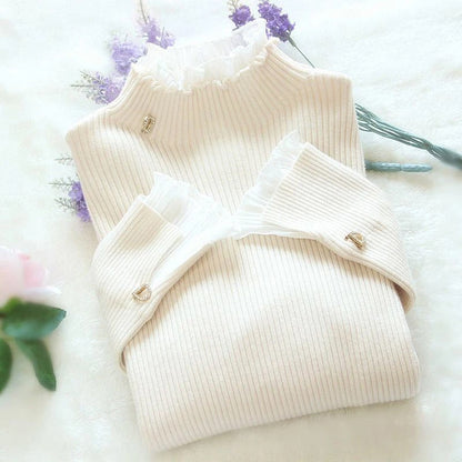Elegant Knitted Dress Women Winter