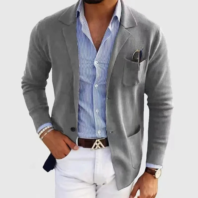 Men's Slim Fit Blazer with Chest Pocket