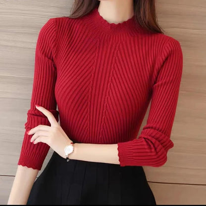 Women's Pullover Autumn Warm Ribbed Knit