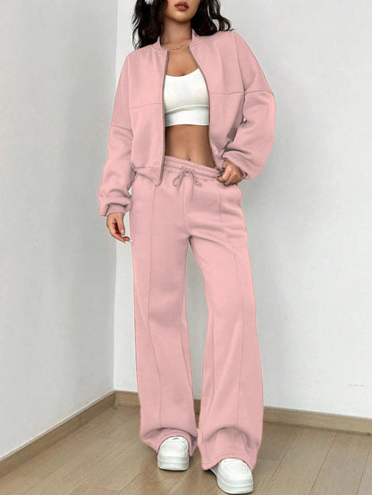 Women's Two-Piece Set Bomber Jacket Trousers