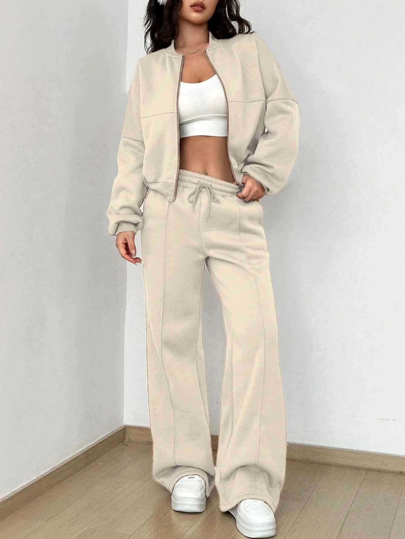 Women's Two-Piece Set Bomber Jacket Trousers